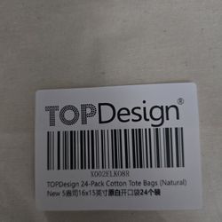 24 Pack Cotton Tote Bags 