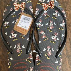 Minnie Mouse Flip Flops Size 8