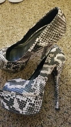 Snake print heels