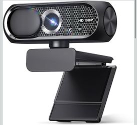 1080P HD Webcam with Microphone & Privacy Cover – New