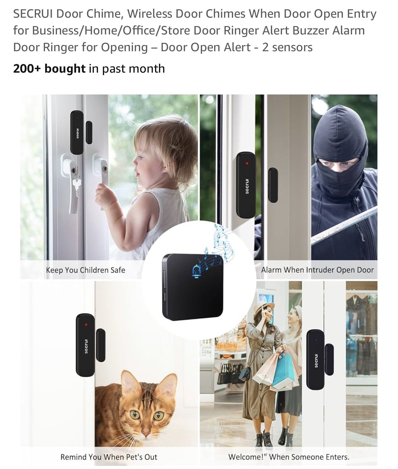Door Chime, Wireless Door Chimes When Door Open Entry for Business/Home/Office/Store Door Ringer Alert Buzzer Alarm Door Ringer for Opening – Door Ope