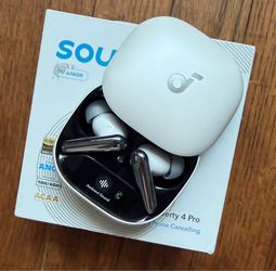 Soundcore Liberty Pro 4 Anker Noise Canceling Earbuds White Headphones