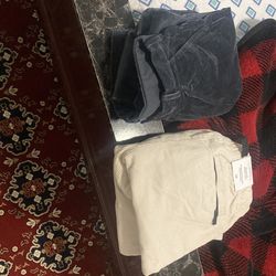 2 H&M pants white one sm/md it is between small or medium if ur lanky maybe large and black one xs