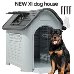 NEW IN BOX XL & TALL Dog House All Weather Raised Base / Skylight & Vents Dog House Casa De Mascota For Tall Big Dogs Dog Igloo Animal Shelter 