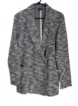 Topshop Women's Blazer Jacket Size 10 Black White Preppy Office Casual Classic