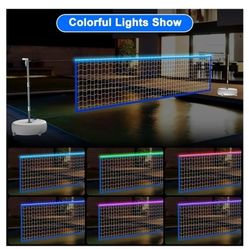 ALPCPUTS POOL VOLLEYBALL NET SET WITJ LIGHTS
