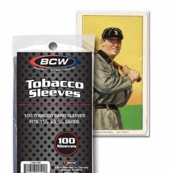 BCW Supplies Tobacco Card Sleeves 1-SSLV-TBC, 1 15/32”x2 11/16” cards, 100 Count
