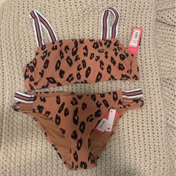 New Tan/black Leopard Bikini L