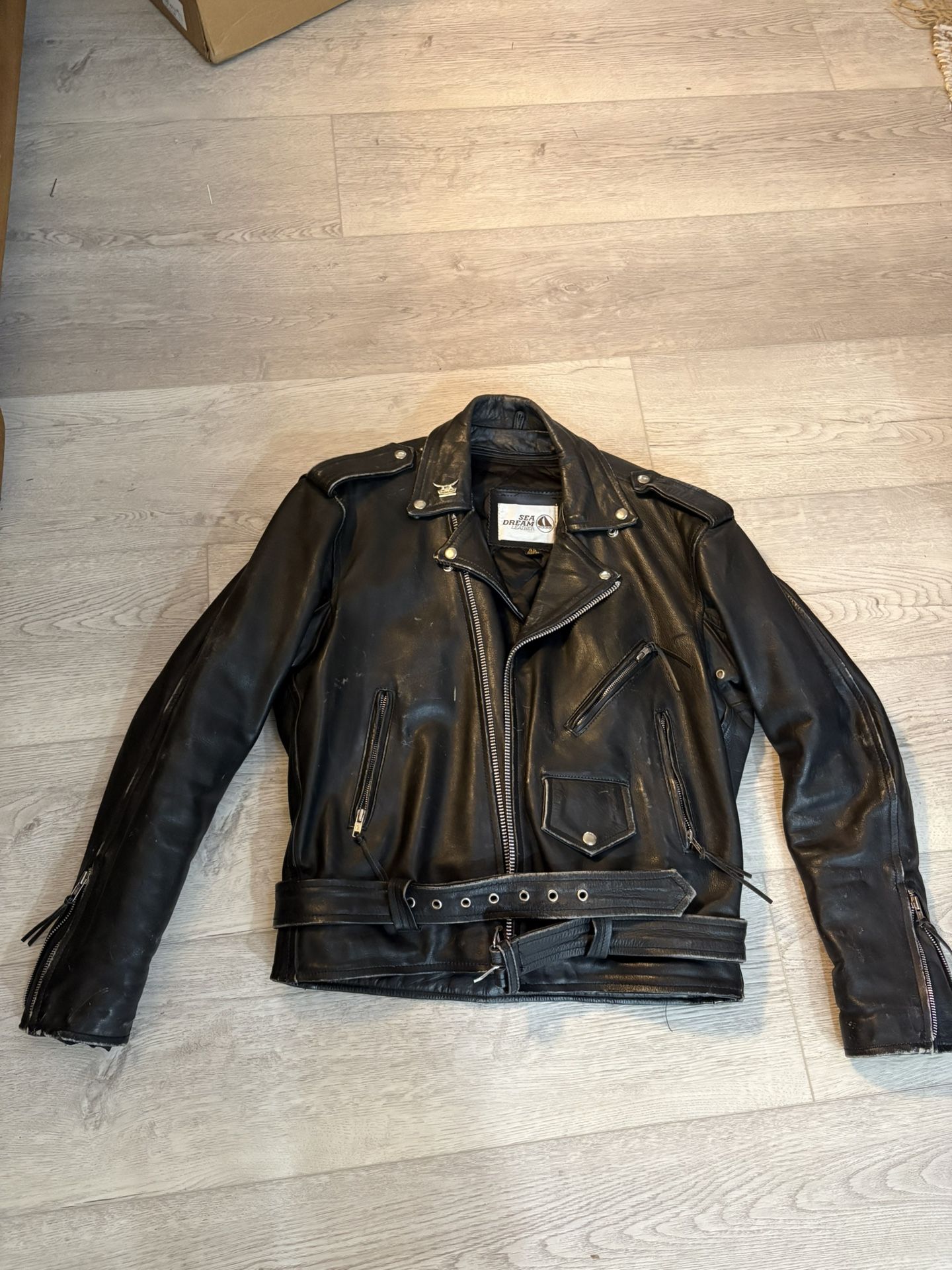 Vintage biker leather jacket