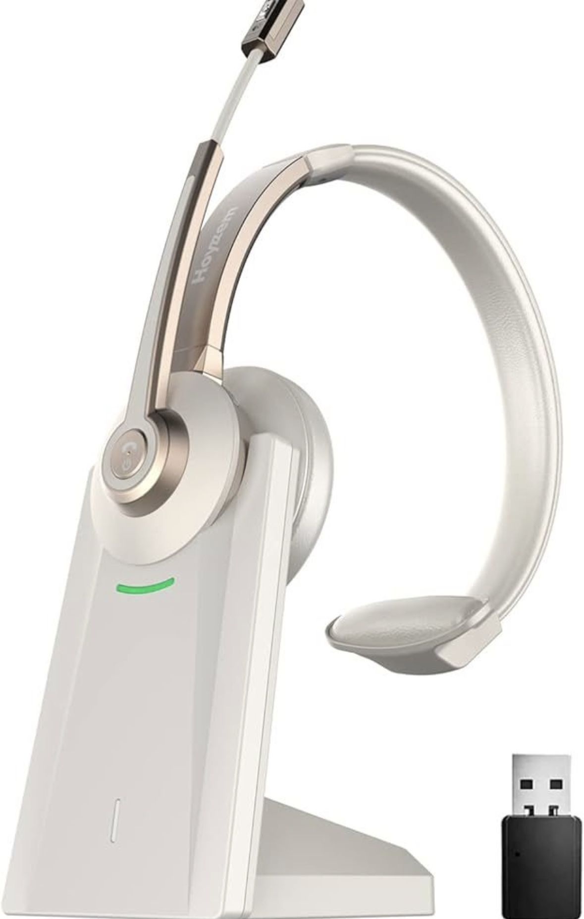 Hoyzem WIRELESS HEADSET WITH MICROPHONE *CHARGING DOCK *USB DONGLE