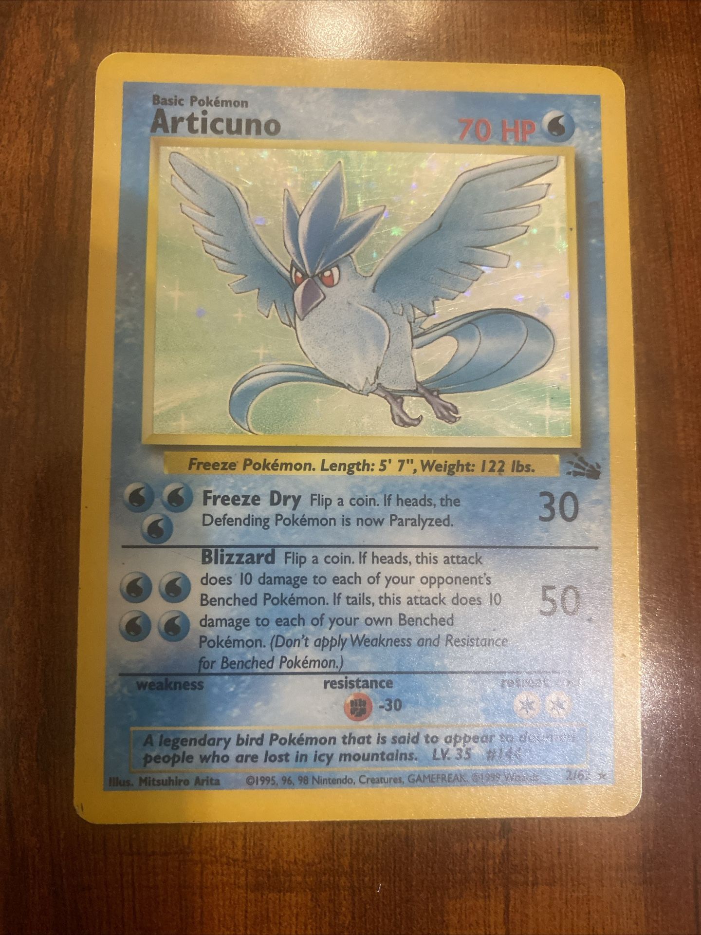 Pokemon Articuno 2/62 Fossil Holo Rare Unlimited HP