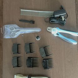 oneisall Dog Clipper Low Noise, Dog Grooming Kit with Rechargeable, Pet Shaver Cordless Electric Quiet Hair Clipper Set for Dogs Cats Pets（Gold）