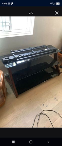 Glass TV stand entertainment center