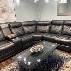 Black Leather Recliner , Recliners , Sectionals,