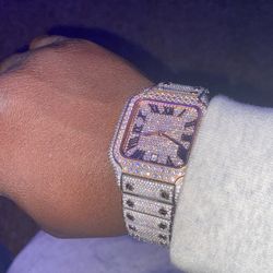 VVS1 ELESTRIAN STEEL TWO TONE ROSE MOISSANITE WATCH