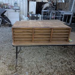 VINTAGE WOODEN MAIL BOX SLOT BOX 