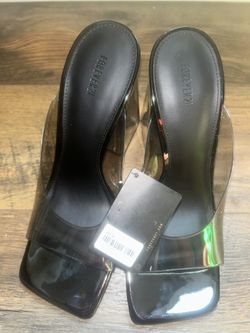 Black Square Toe Jelly Heel