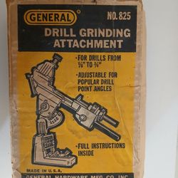 Vintage General No. 825 Drill Grinding Attachments 1/8" to 3/4" With Instructions