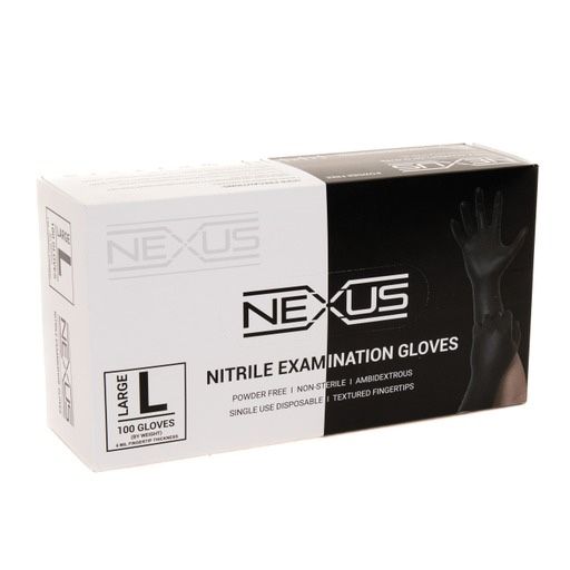 6mil Black Nitrile Gloves Size M L