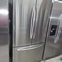 Samsung Refrigerator French Door Stainless Steel Ice Maker On The Bottom 