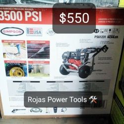 SIMPSON PRO 3500PSI 2.5GALLON-GPM COLD WATER PRESSURE WASHER (CARB) 