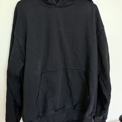 Los Angeles Apparel Mens Heavy Fleece Cotton Black Hoodie Size  XL