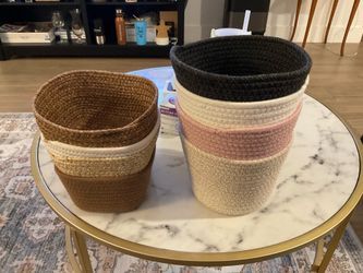 Square and Round woven baskets