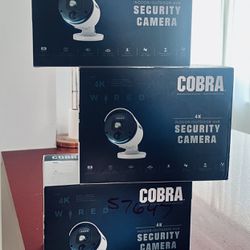 3 Cobra Security 4k Cameras With NVR Included 