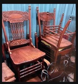Set Of 6 Chairs Antique Please Check My Other Listings 