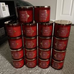 Bath And Bodyworks 3 Wick Candles Pumpkin Apple