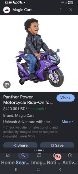 Black panther ride on motorcycle brand new in box