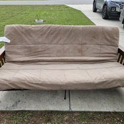 Futon With Wood Sides & Matress