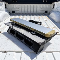 56-LED Amber/White Warning Light Bar + ACARI F-150 Roof Mount