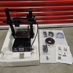 New 3D Printer With 9"x9" Printing Bed With White Filament And Replacement Accessories 