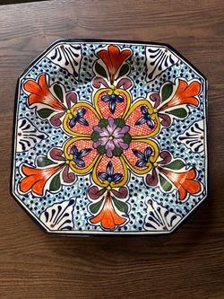 Two Mexican Ceramic Talavera-style plates