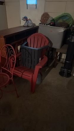 Plastic Patio Chair And Stool