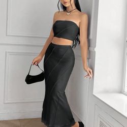 Crop Tube Top & Mermaid Hem Skirt