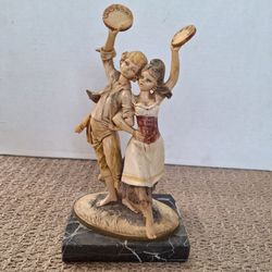 FONTANINI Dancing Couple Figurine with Marble Base