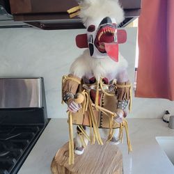 Hand-carved White Bear Hopi Kachina Doll