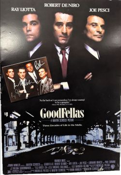 Goodfellas Movie Poster w/ Attached Cast Signed Photo De Niro Pesci