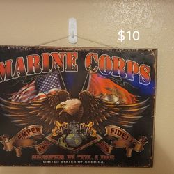 Marine Corps Metal Sign $10
12" X 16"
Harlingen Near Walmart 