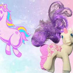 Hasbro McDonald’s 2008 My Little Pony G3 White Unicorn Toy With Purple Hair, 3”