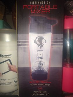LIFEINMOTION Portable USB-Rechargeable Mixer – BPA-free acrylic 26 fl oz