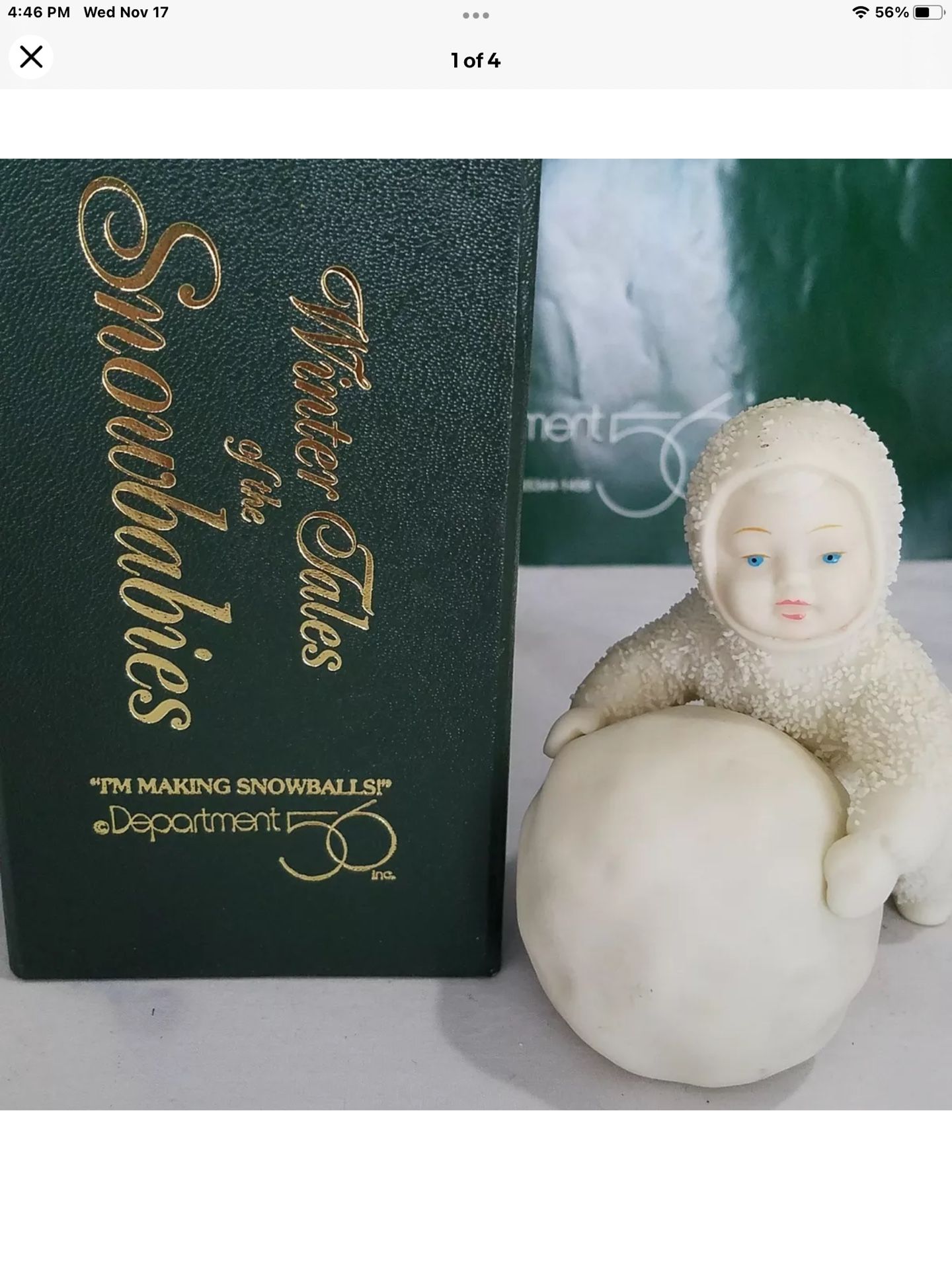 Department 56 Snowbabies “I’m Making Snowballs” Figurine