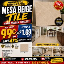 Beige porcelain tile