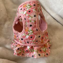 pink flower dog harness