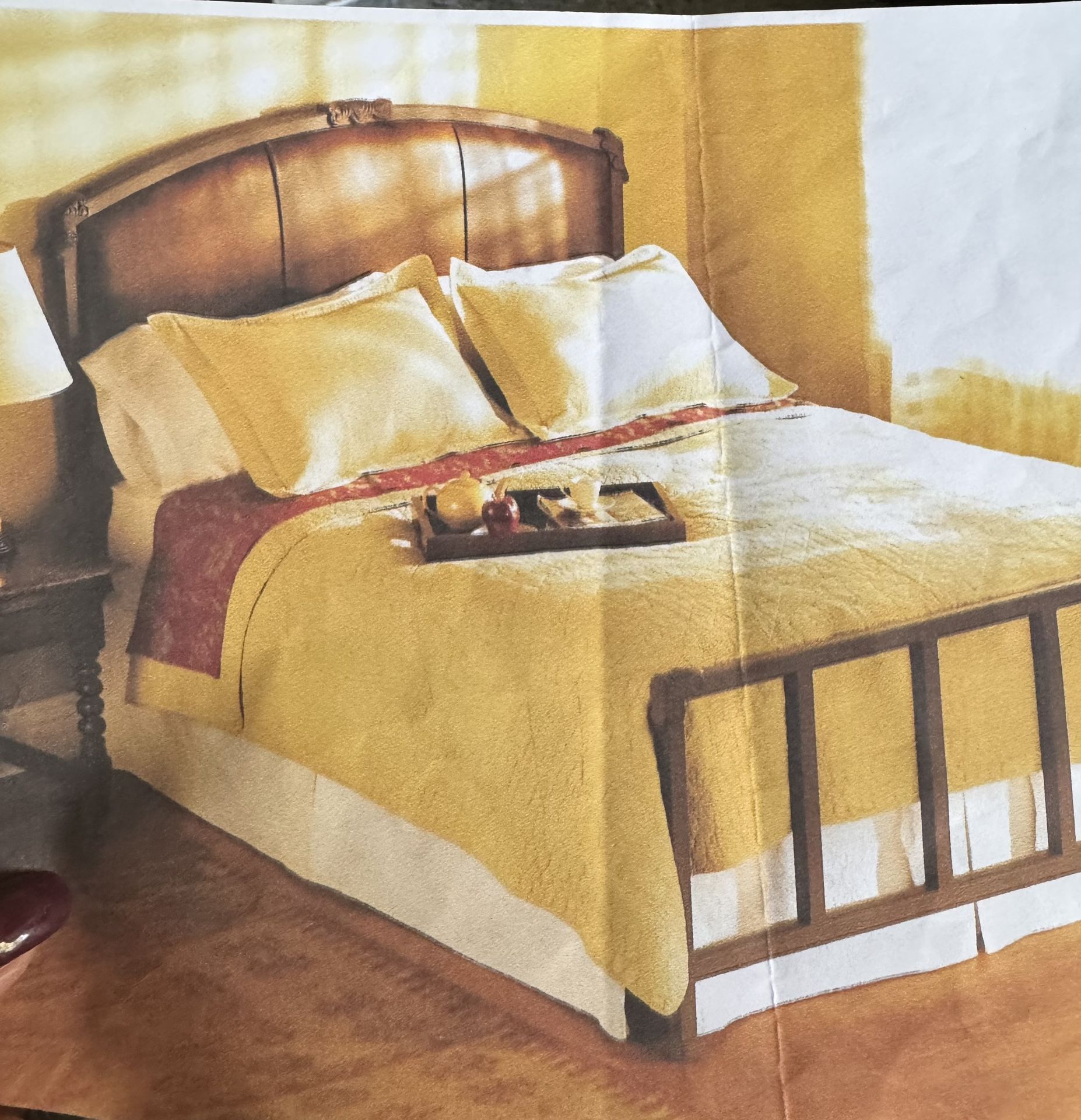 Queen Size Bed frame Leather And Iron 