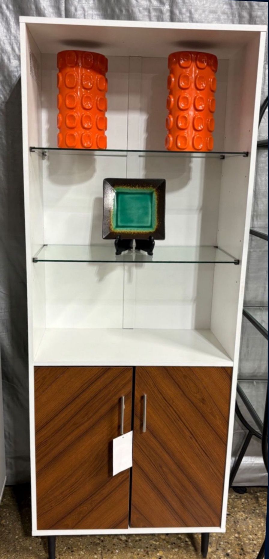 Mid Century Modern 3 Shelf Display Cabinet and Storage - New In The Box