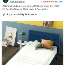 Like New - Twin Bed, Frame, Mattress - Like New