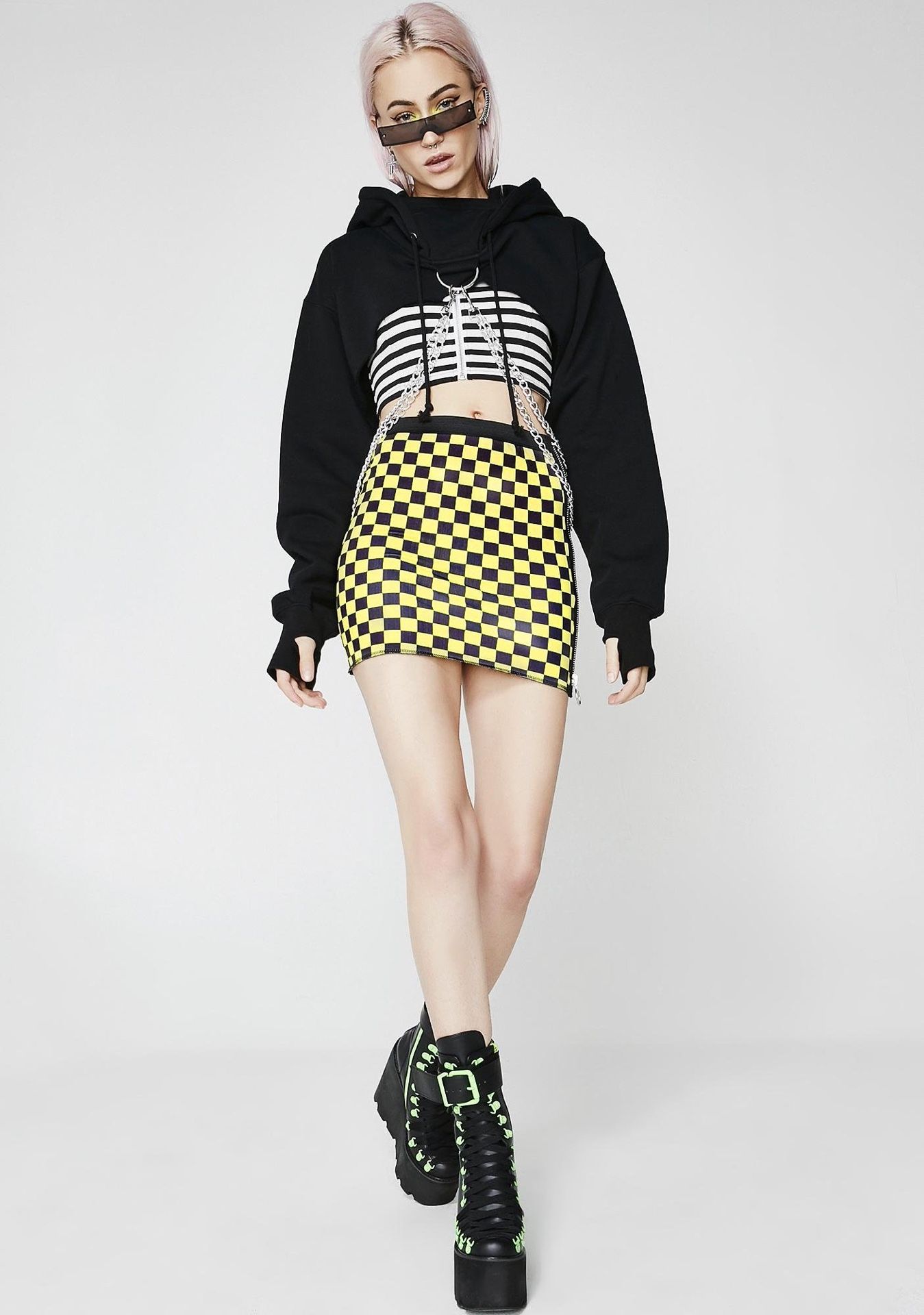 Dolls Kill Cropped Chain Hoodie for Sale in Selma CA OfferUp